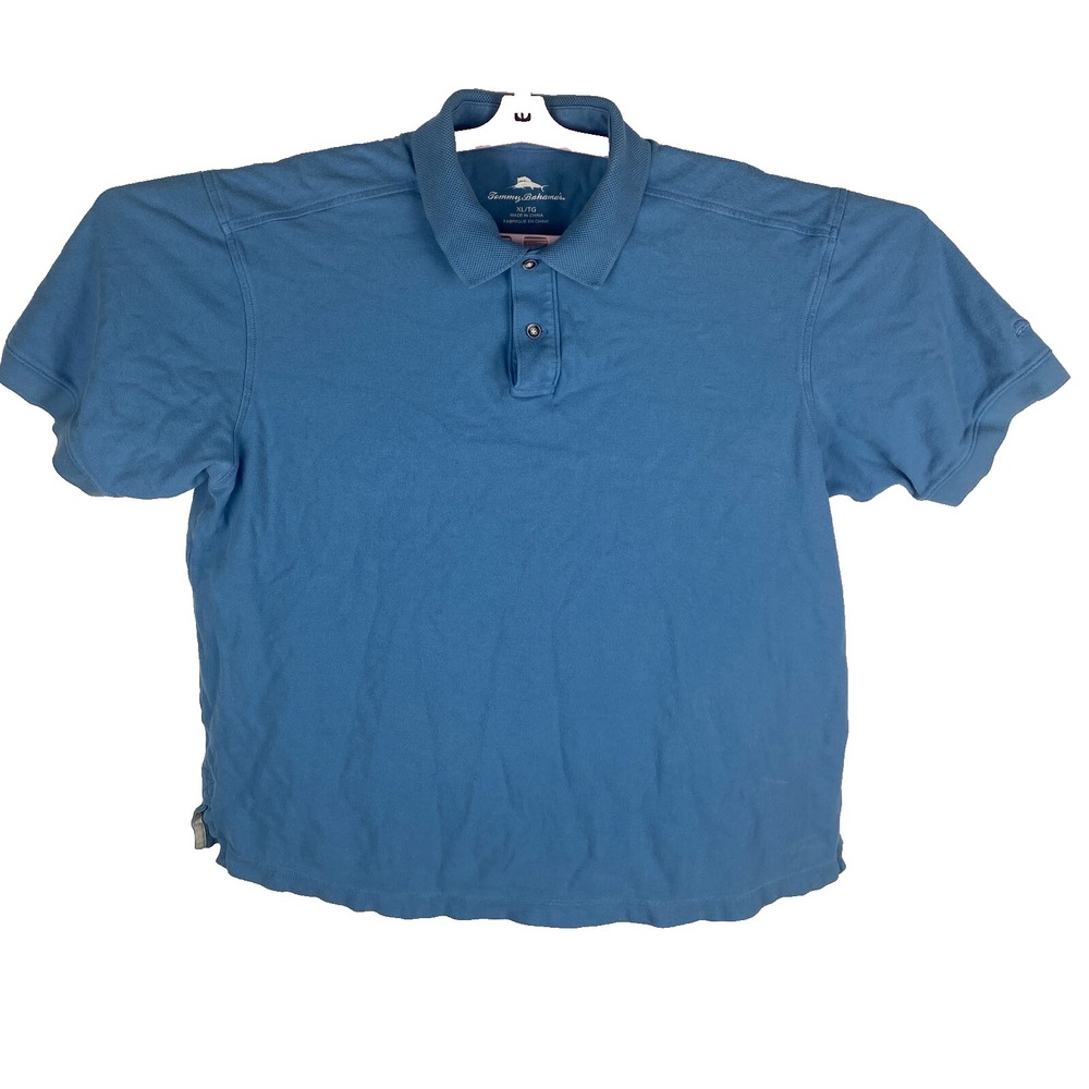 Tommy Bahama Mens Blue Short Sleeve Classic Look Golf Polo Shirt‎ Size XL